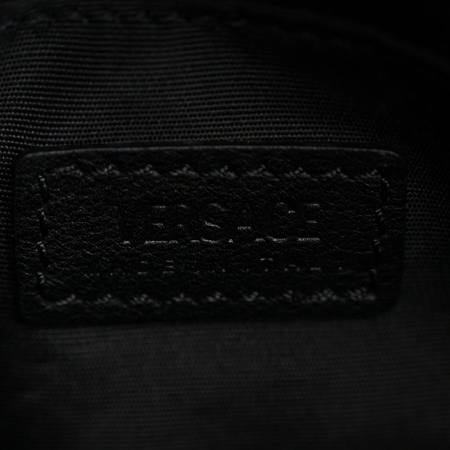 Calfskin Baroque Logo Messenger Bag Black