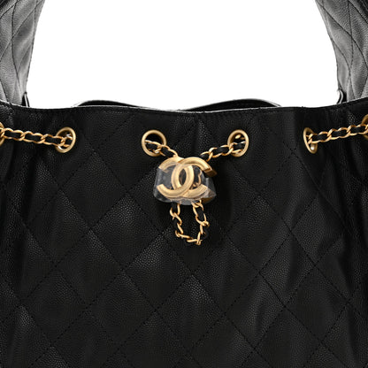 Caviar Quilted Small Chanel 25 Handbag Black