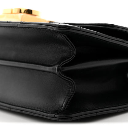 Calfskin Cannage Mini Ange Bag Black