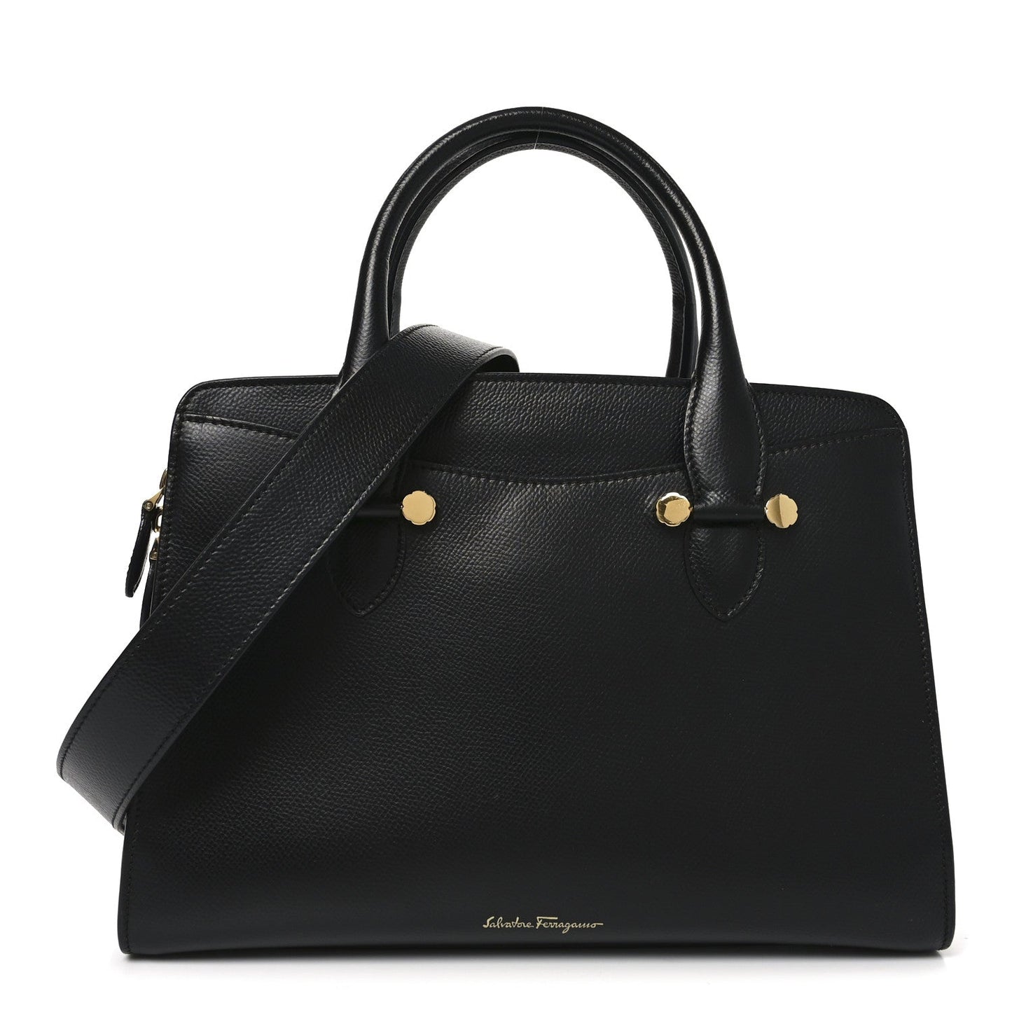 Hammered Calfskin Today Satchel Black