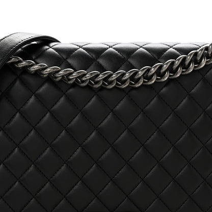 Lambskin Quilted New Medium Boy Flap Black