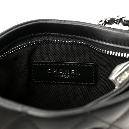 Lambskin Quilted Uniform Crossbody Bag Black