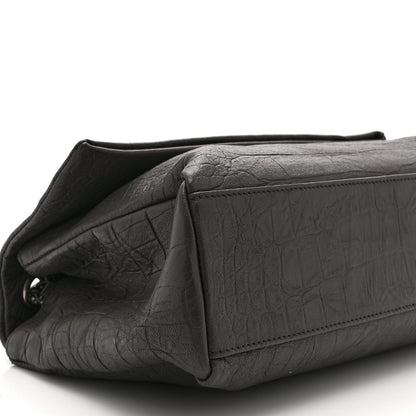 Calfskin Crocodile Embossed Medium West Hollywood Monogram Fold-Over Earth