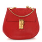 Grained Lambskin Drew Shoulder Bag Plaid Red