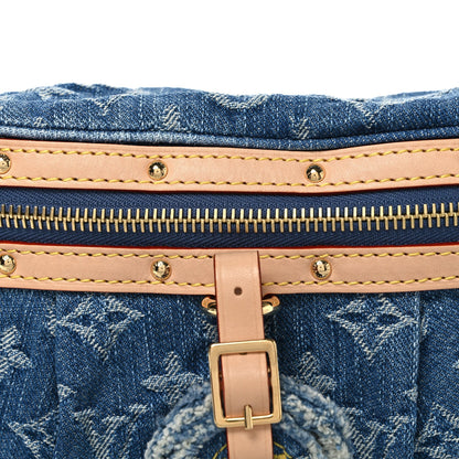 Monogram Denim High Rise Bumbag Blue