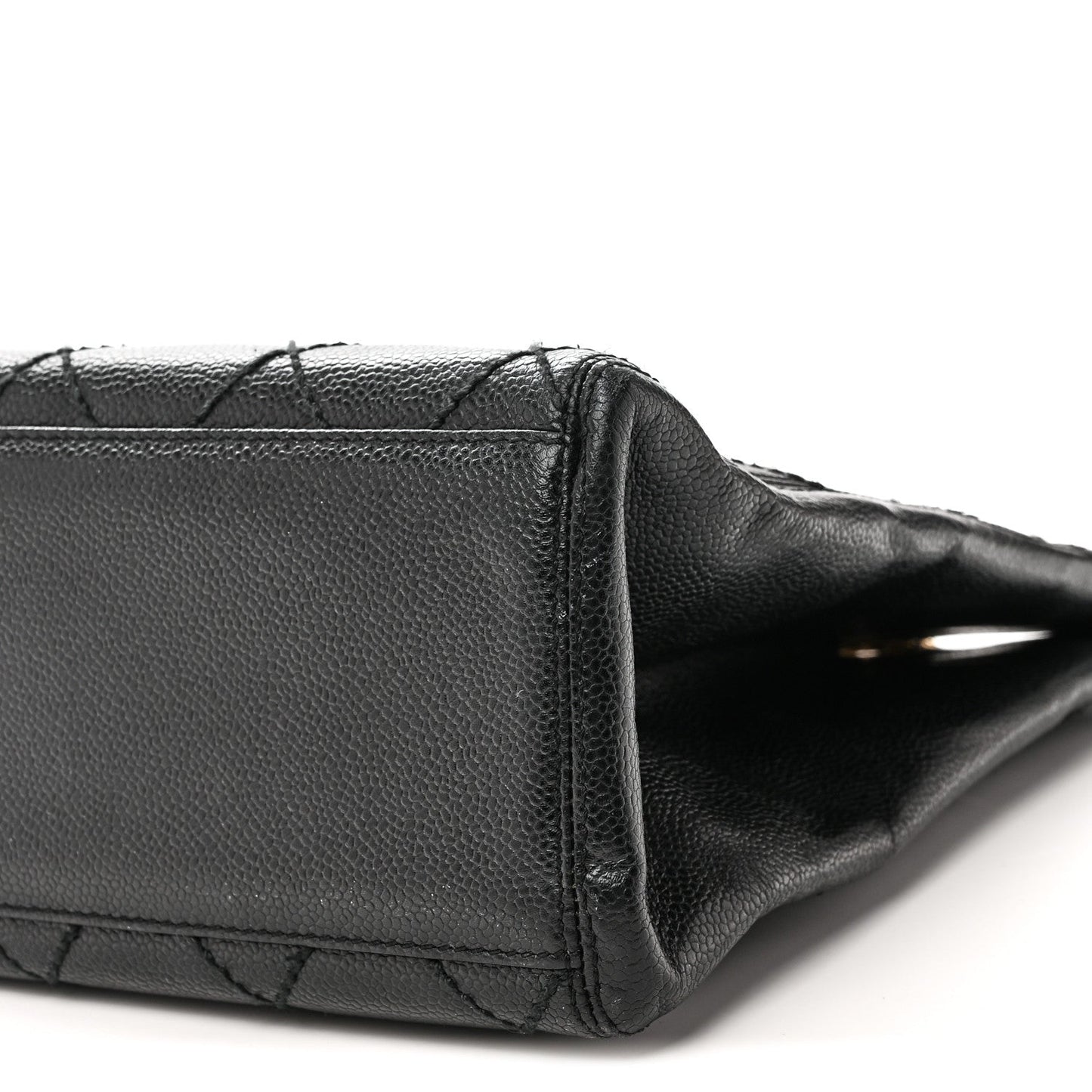 Caviar Quilted Shopping Tote Black