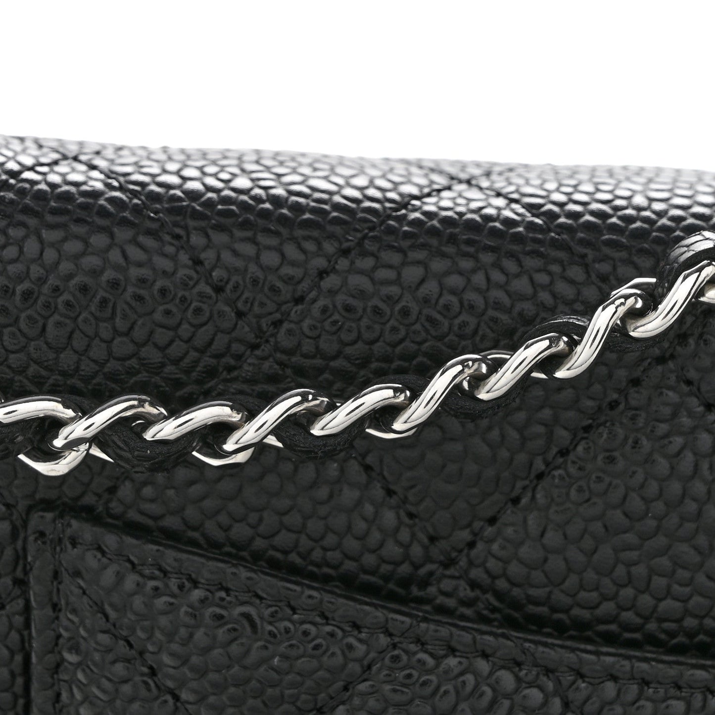 Caviar Quilted Wallet On Chain WOC Black