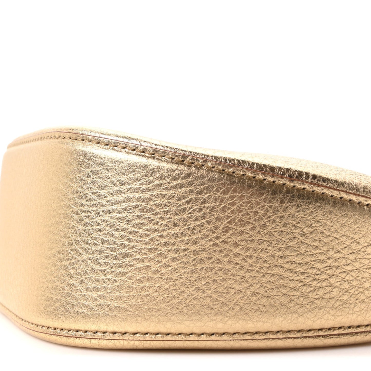 Metallic Nappa Mini Vlogo Moon Hobo Bag Gold