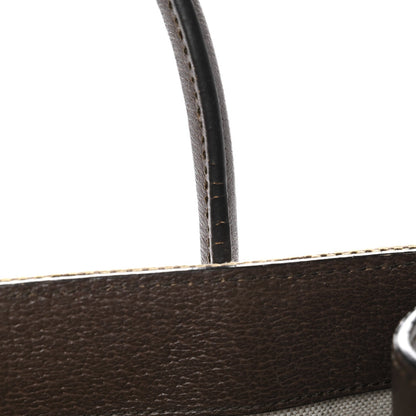 Monogram Jumbo GG Textured Dollar Calfskin Web Small Tote Bag Camel Ebony New Acero