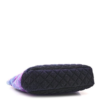 Wool Tweed CC Tote Purple Black Blue