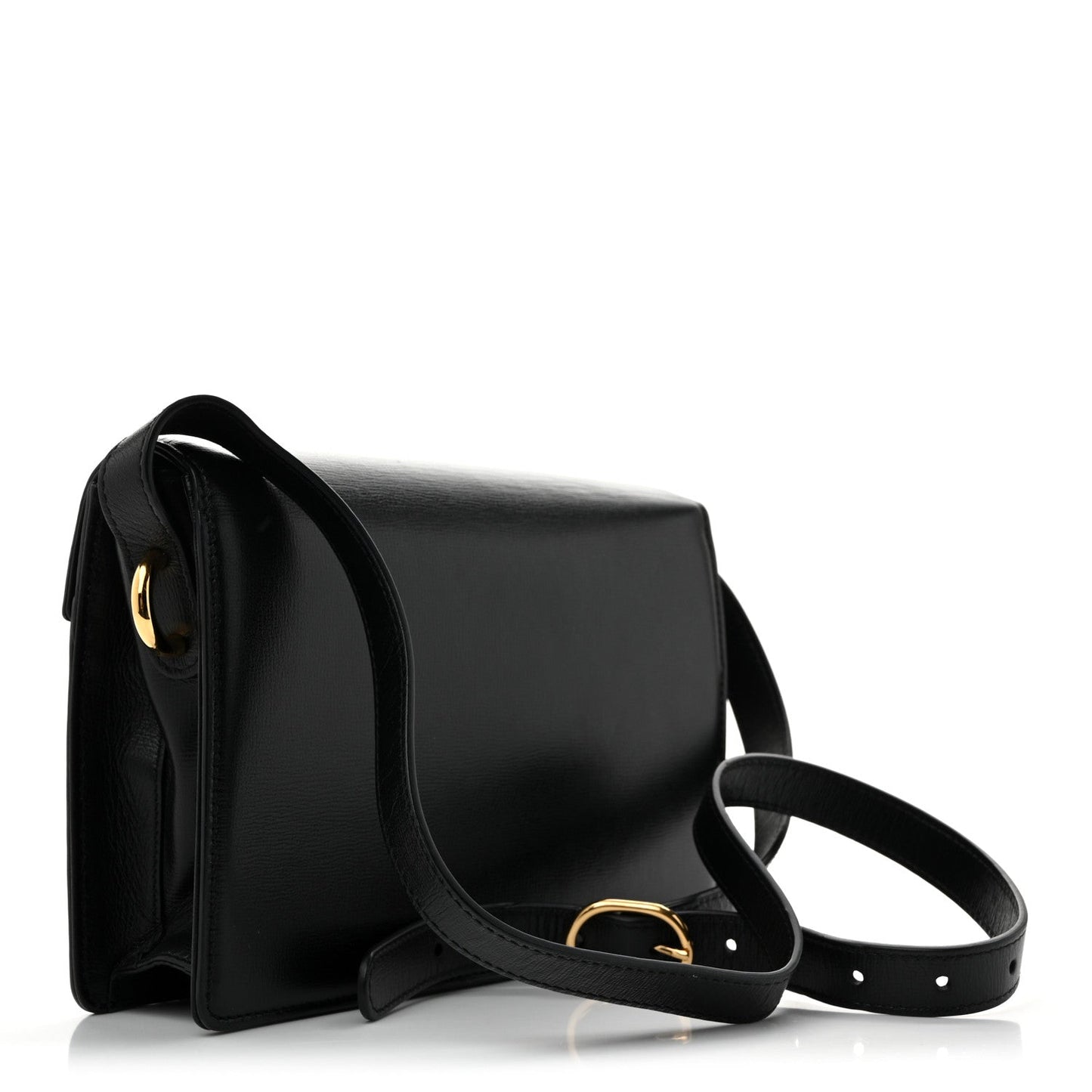 Textured Calfskin Small Torchon GG Ring Shoulder Bag Black