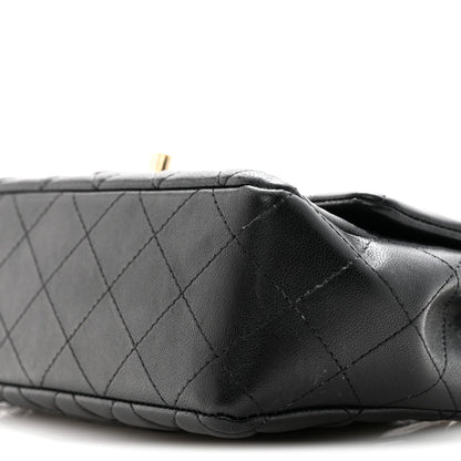 Lambskin Quilted Mini Coco Charms Rectangular Flap Black