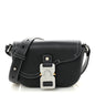 Grained Calfskin Saddle Messenger Bag With Strap Black