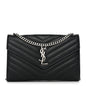 Grain De Poudre Matelasse Chevron Monogram Chain Wallet  Black