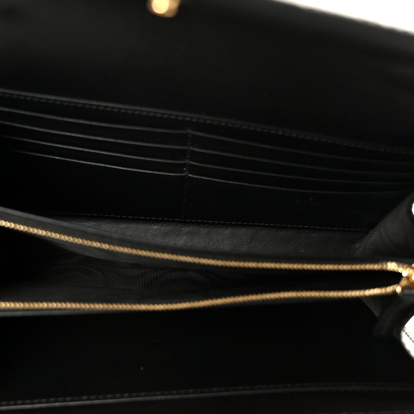 Calfskin GG Debossed Chain Wallet Black