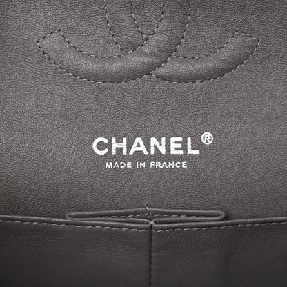 Caviar Quilted Medium Double Flap Grey