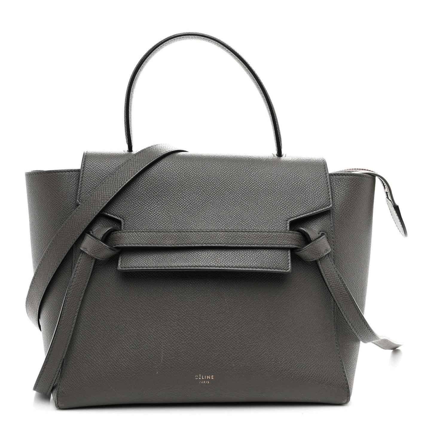 Grained Calfskin Micro Belt Bag Grey