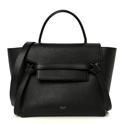Grained Calfskin Micro Belt Bag Black