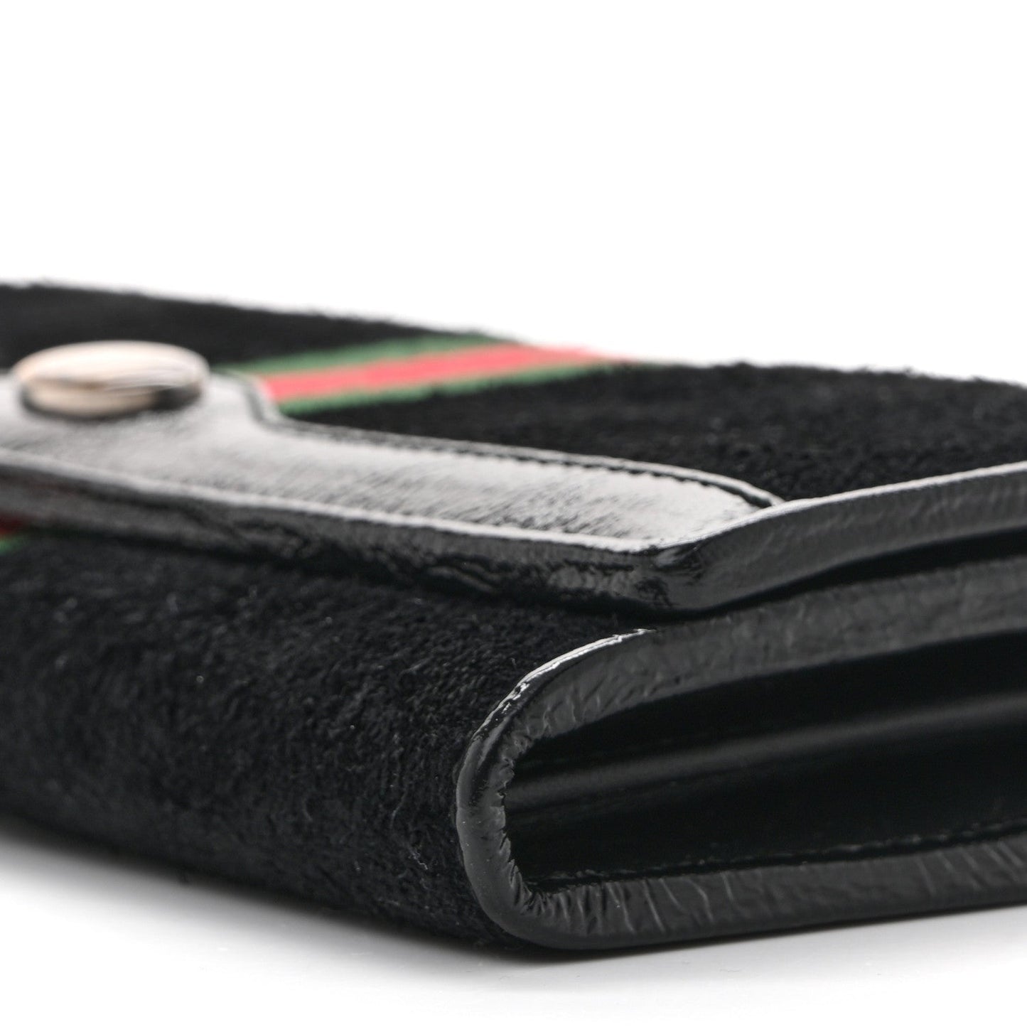 Suede Patent Web Ophidia Wallet On Chain Black