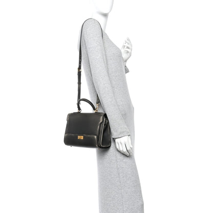 Calfskin Small Money Top Handle Handbag Brown