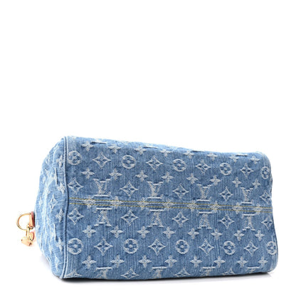 Monogram Denim Speedy Soft 30 Blue