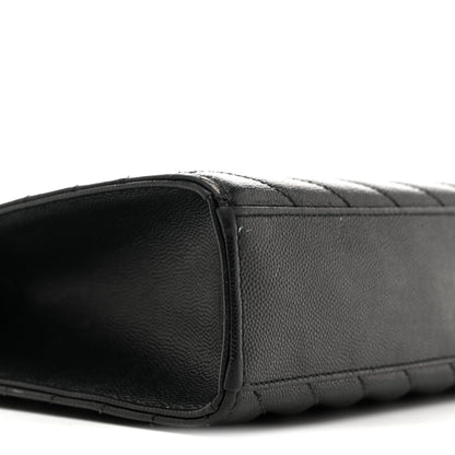 Grain De Poudre Matelasse Chevron Large Monogram Satchel Black