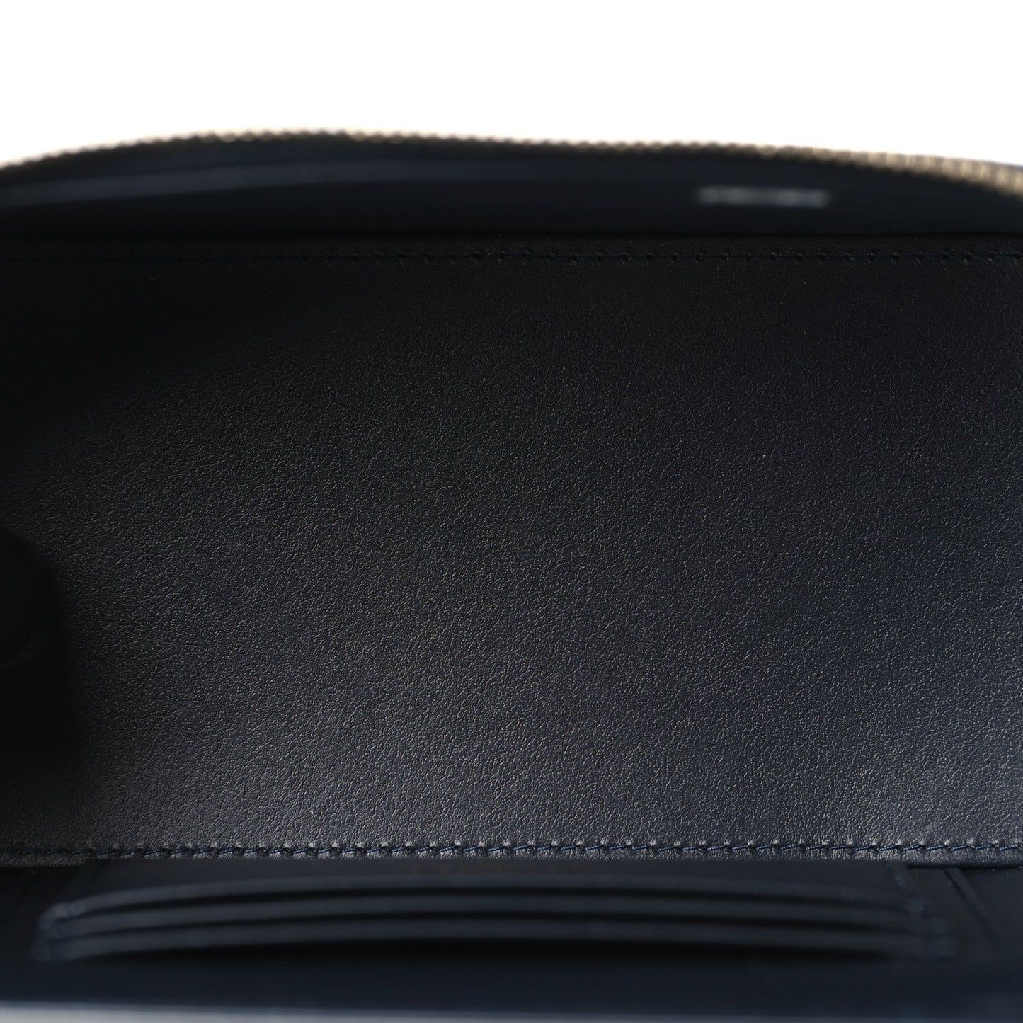 Denim Quilted Vanity Case With Chain Dark Blue