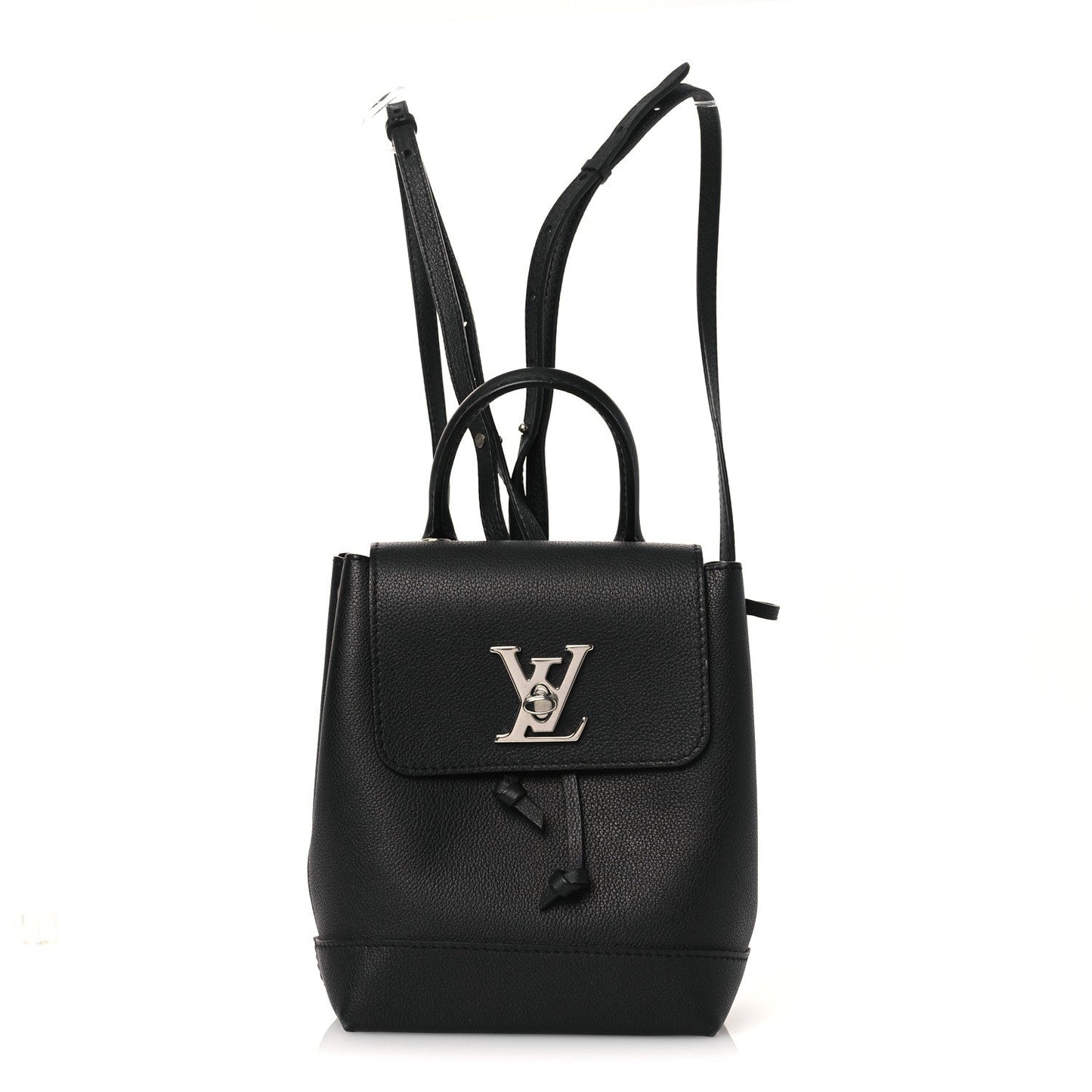 Calfskin Lockme Mini Backpack Black