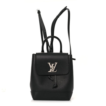 Calfskin Lockme Mini Backpack Black