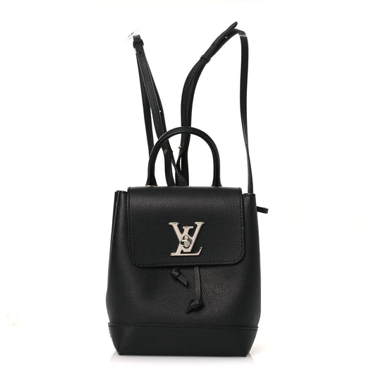 Calfskin Lockme Mini Backpack Black