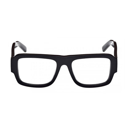 MCM Eyeglasses Square Full Rim, Shiny Black Frame and Clear Demo Lenses Lens MW5002001