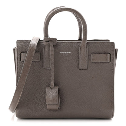 Grained Calfskin Baby Sac De Jour Fog