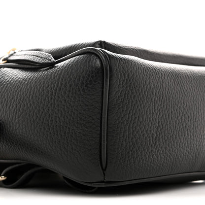 Pebbled Calfskin Soho Chain Backpack Black