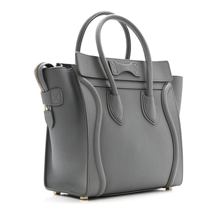 Baby Drummed Calfskin Micro Luggage Kohl