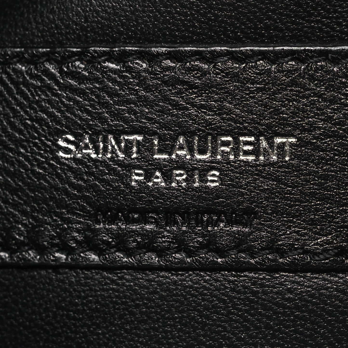 Calfskin Crocodile Embossed West Hollywood Monogram Fold Over Clutch Black
