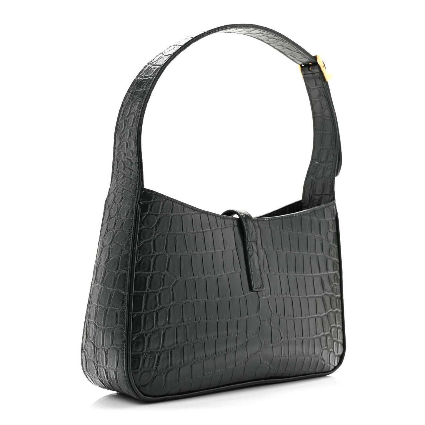 Calfskin Crocodile Embossed LE 5 A 7 Hobo Vert Fonce