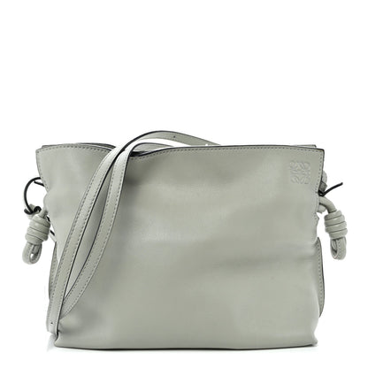 Calfskin Mini Flamenco Knot Clutch Ash Grey