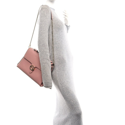 Dollar Calfskin Medium Interlocking G Top Handle Shoulder Bag Soft Pink