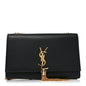 Smooth Calfskin Medium Classic Monogram Kate Tassel Satchel Black