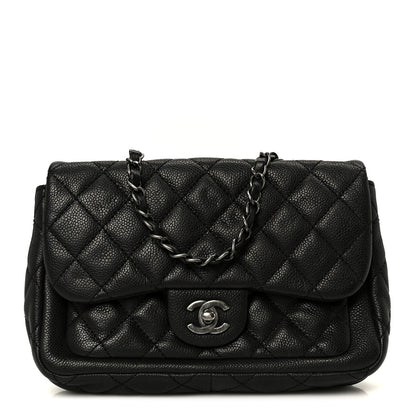 Caviar Quilted Medium Now and Forever Flap Black