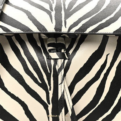 Saffiano Zebra Print Mini Lady Bag Black White