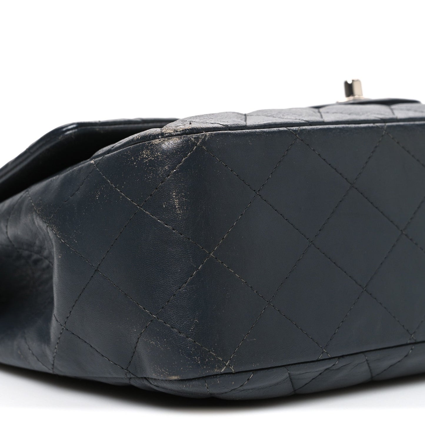 Lambskin Quilted Jumbo Single Flap Grey