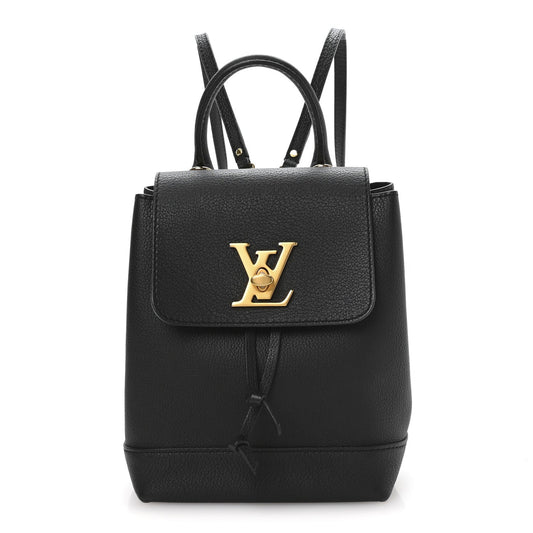 Calfskin Lockme Mini Backpack Black