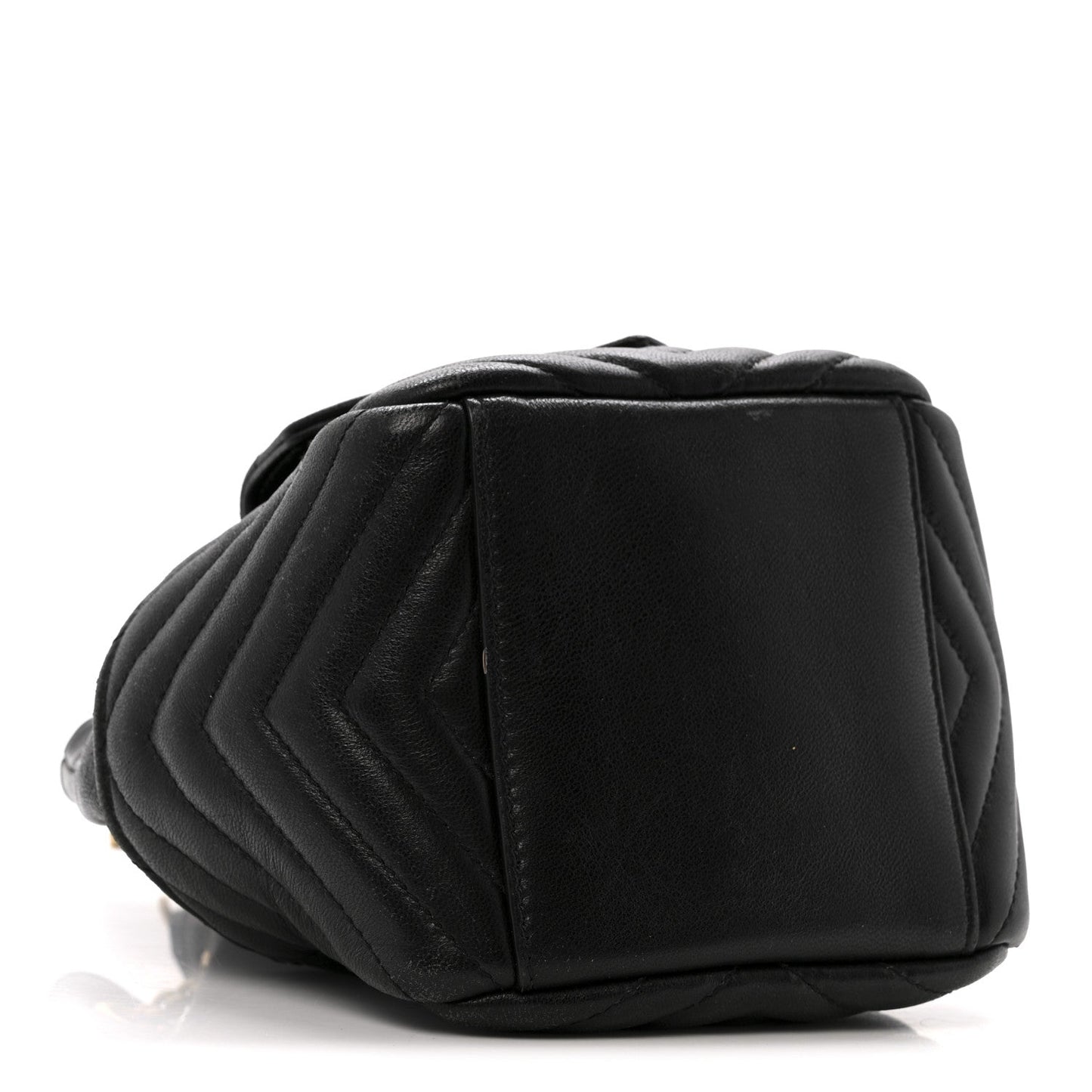 Lambskin Matelasse Monogram Joe Nano Bucket Bag Black