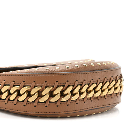 Eco Grainy Alter Mat Studded Frayme Flap Shoulder Bag Pecan