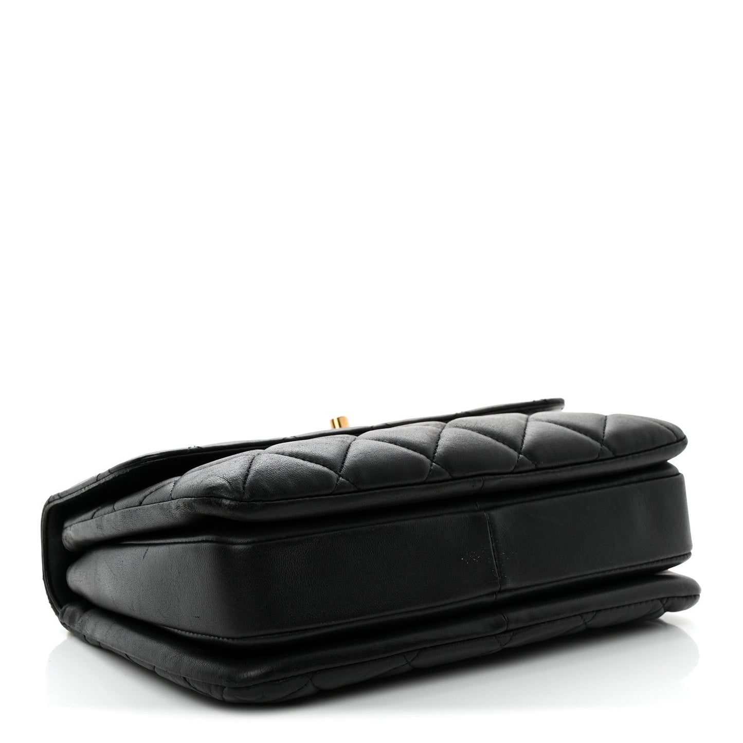 Lambskin Quilted Small Trendy CC Dual Handle Flap Bag Black