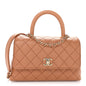 Caviar Quilted Mini Coco Handle Flap Brown