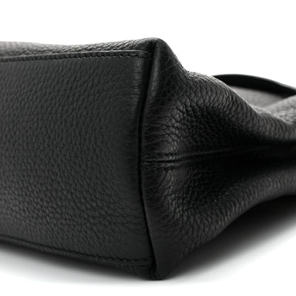 Pebbled Calfskin Small Soho Chain Shoulder Bag Black