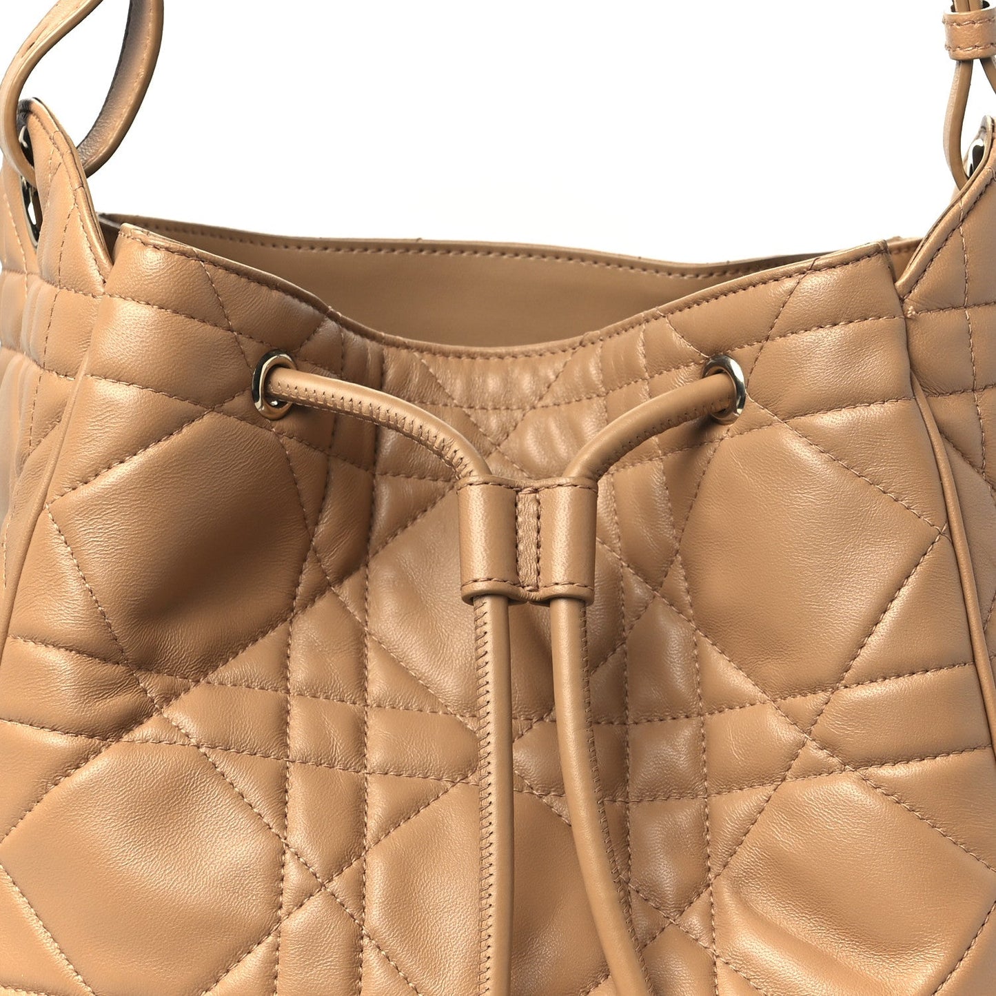 Calfskin Macrocannage Medium D-Motion Bag Light Gold