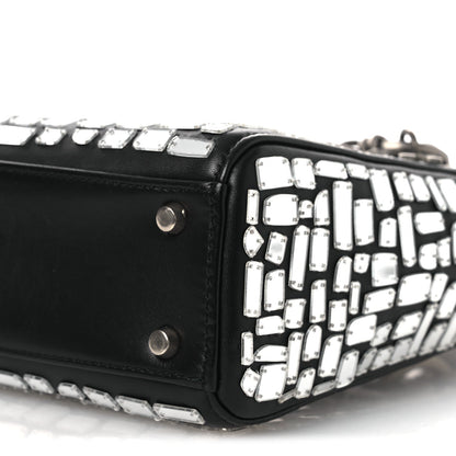 Smooth Calfskin Embroidered Mini Mosaic of Mirrors Lady Dior Black